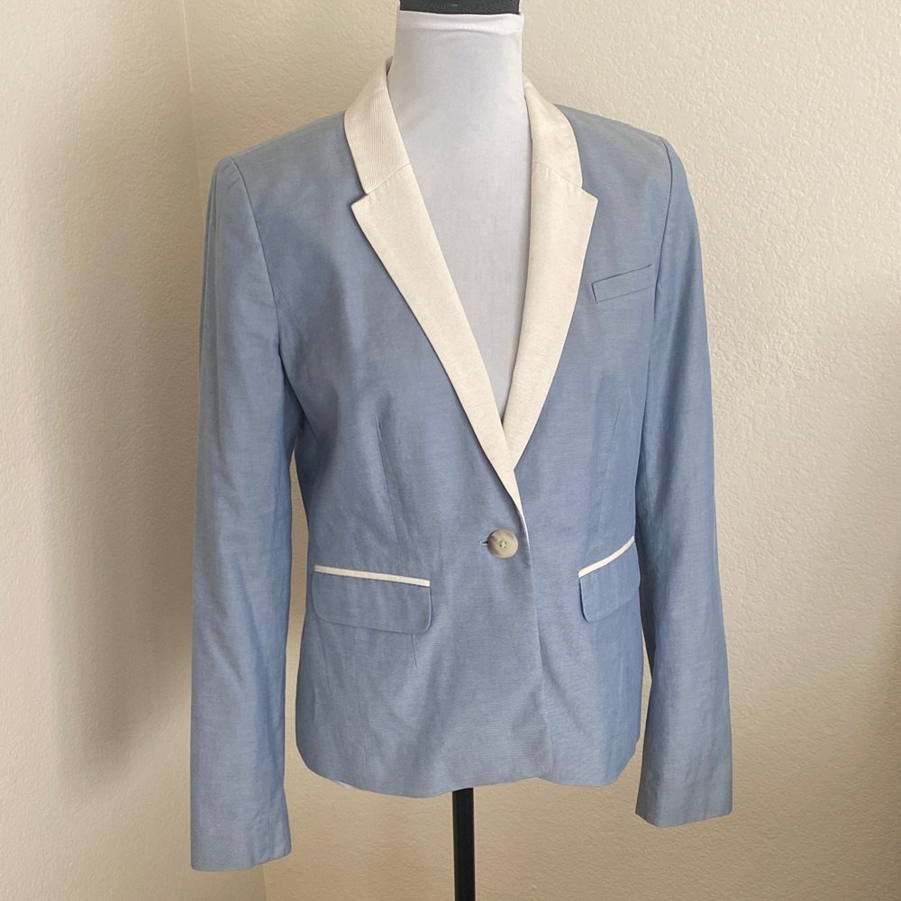 Valette Sky Blue Blazer with Ivory Accents
